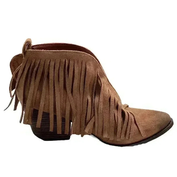 Coconuts by Matisse Lambert Women 8.5 Suede Fringe Western Ankle Boots Brown - Picture 4 of 9